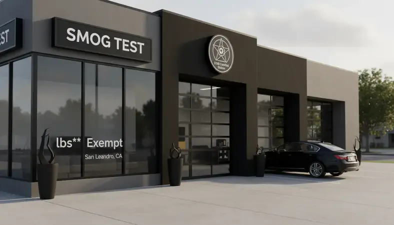 Exterior of a STAR-certified California smog station with the official STAR certification sign visible