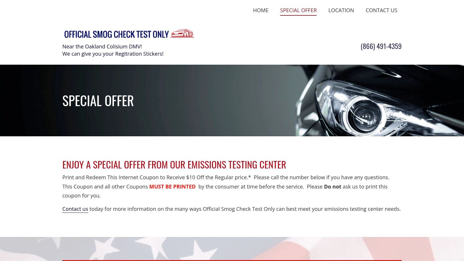 Official Smog Check Test Only in Oakland